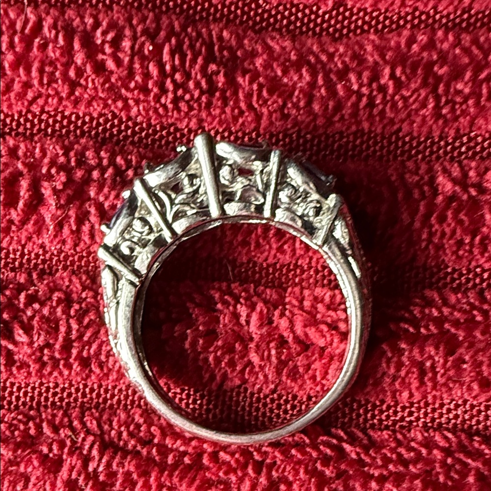 Sterling Silver Five-Stone Blue Ring - image 6
